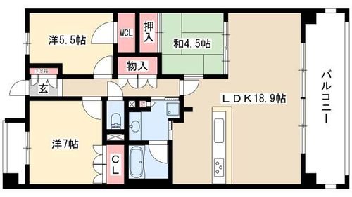 東山公園レジデンス504の間取り