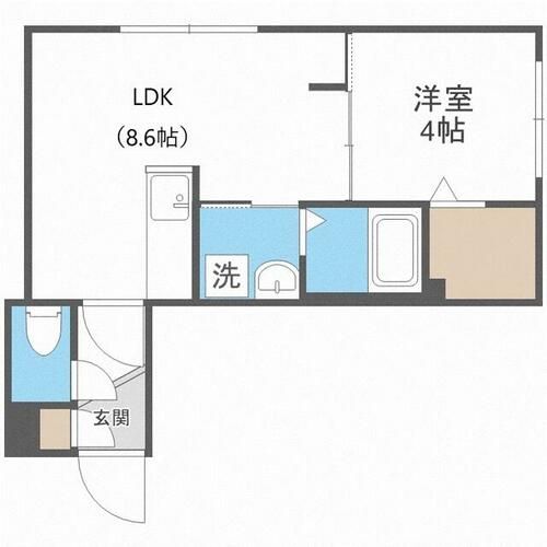 北海道札幌市中央区南十条西12丁目(マンション)の賃貸物件の間取り