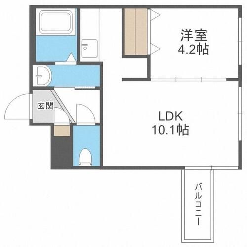 北海道札幌市中央区南八条西12丁目(マンション)の賃貸物件の間取り