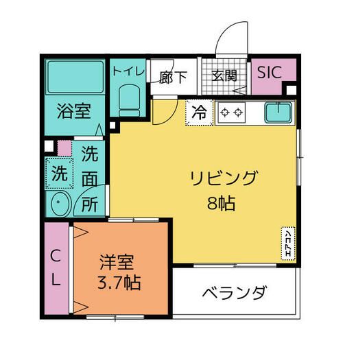 クロシェット庄内通103の間取り