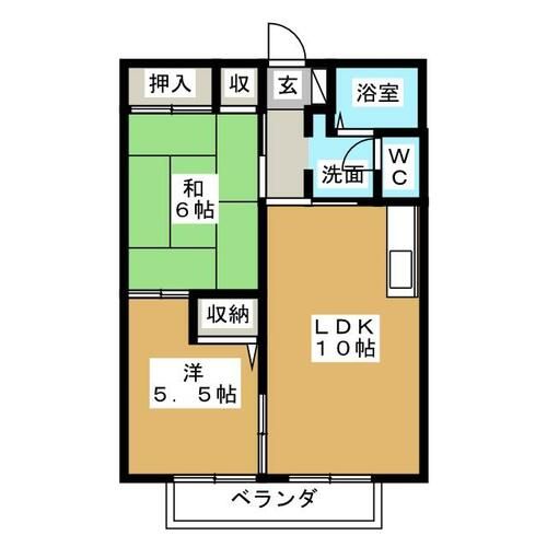 グリーンハイツ春木 B棟の間取り