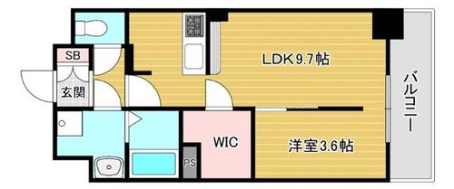 大阪府大阪市生野区新今里2丁目(マンション)の賃貸物件の間取り