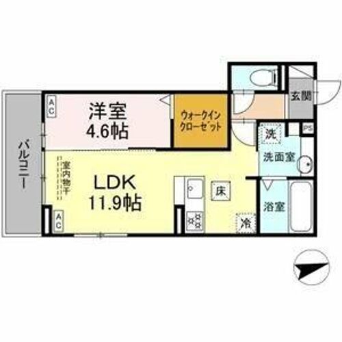ヴァルトベルク新守103の間取り
