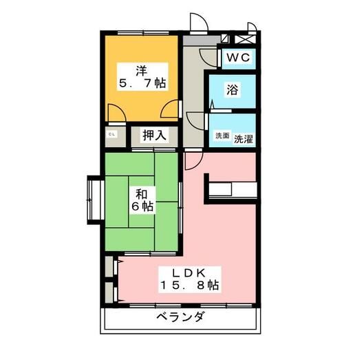 グリーンヒル岡弥Ⅱの間取り