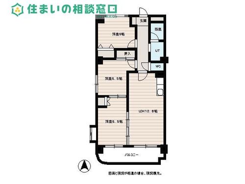 愛知県岡崎市上佐々木町字伝左(マンション)の賃貸物件の間取り