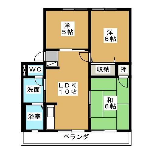 レインボーハイツの間取り