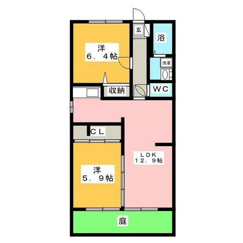 ビレッジ紫陽花 Bの間取り