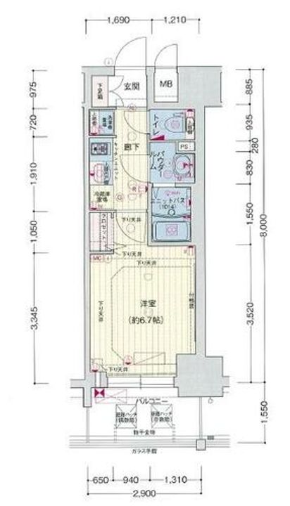 プレサンスTHE神戸の間取り
