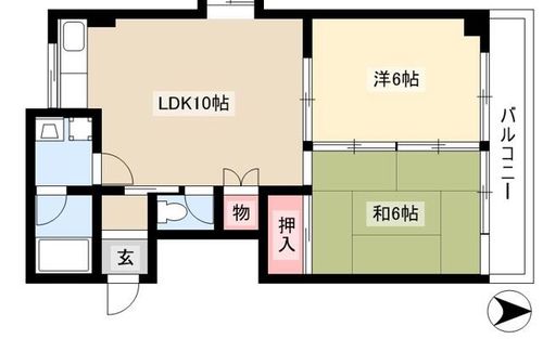 一社センターハウス303の間取り