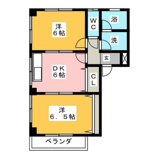 コーポ三ケ月2の間取り