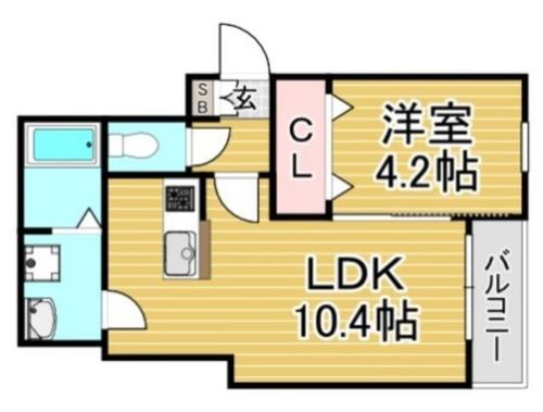 福岡県春日市光町3丁目(アパート)の賃貸物件の間取り