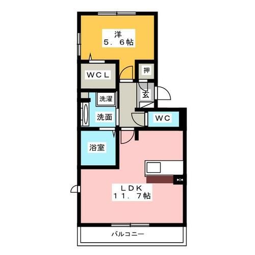 ルミエールこがねⅡ B棟の間取り