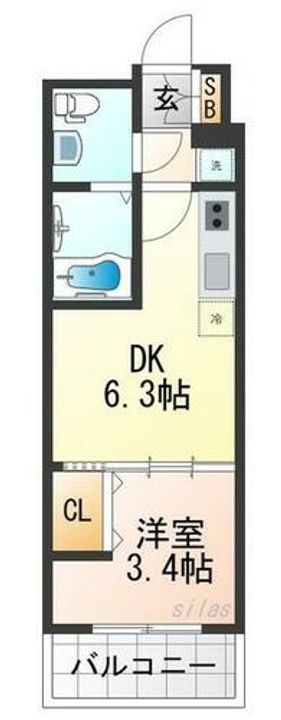 兵庫県尼崎市立花町1丁目(マンション)の賃貸物件の間取り