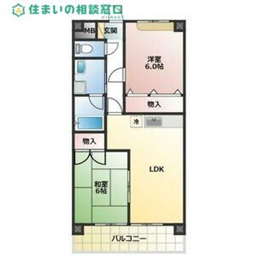 愛知県碧南市石橋町3丁目(マンション)の賃貸物件の間取り
