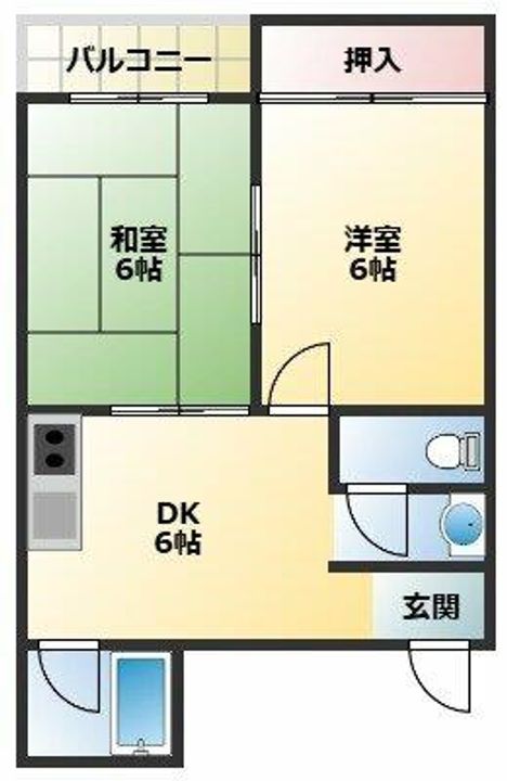地下鉄谷町線喜連瓜破駅3階建築43年の間取り