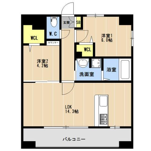 KL東比恵Ⅱ0206の間取り