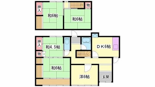兵庫県姫路市野里(一戸建)の賃貸物件の間取り