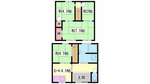 兵庫県姫路市飯田2丁目(一戸建)の賃貸物件の間取り