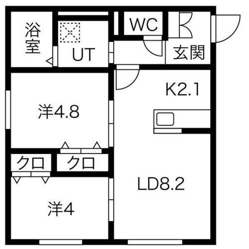 北海道札幌市西区八軒三条東2丁目(マンション)の賃貸物件の間取り