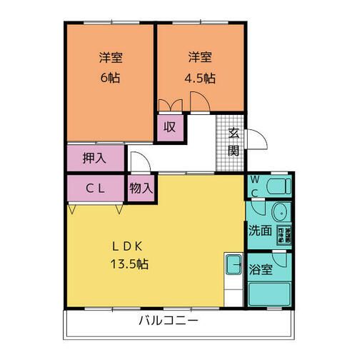 メゾン東栄 B棟307の間取り