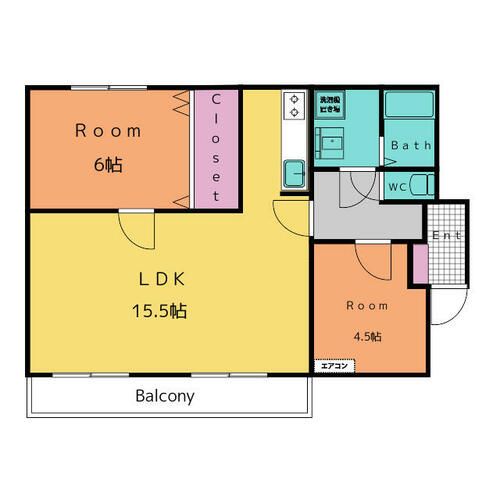 愛知県西尾市永吉3丁目(マンション)の賃貸物件の間取り