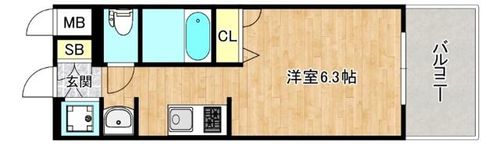 大阪府大阪市旭区大宮4丁目(マンション)の賃貸物件の間取り