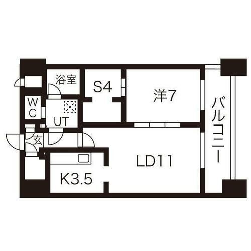 北海道札幌市中央区北五条西11丁目(マンション)の賃貸物件の間取り