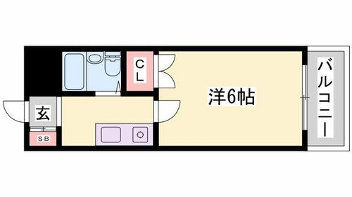 兵庫県姫路市広畑区東新町3丁目(マンション)の賃貸物件の間取り