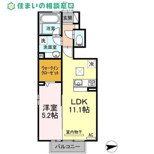 愛知県碧南市道場山町2丁目(アパート)の賃貸物件の間取り