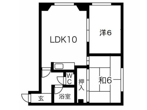 北海道札幌市手稲区富丘五条4丁目(アパート)の賃貸物件の間取り