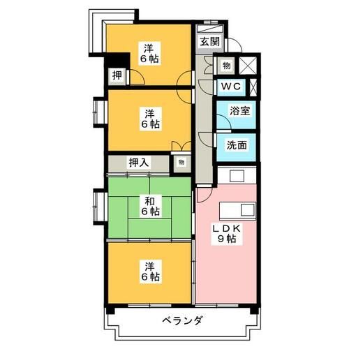 愛知県名古屋市中川区一色新町3丁目(マンション)の賃貸物件の間取り