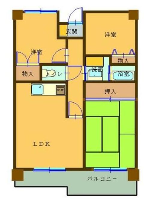 福岡県大野城市中央2丁目(マンション)の賃貸物件の間取り