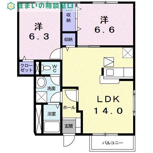 愛知県碧南市吹上町3丁目(アパート)の賃貸物件の間取り