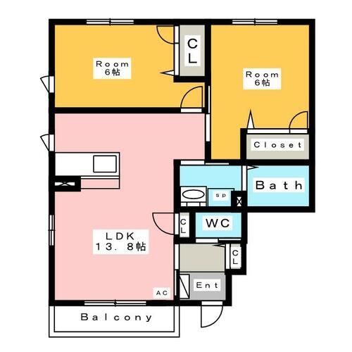 バトーエメロード Aの間取り