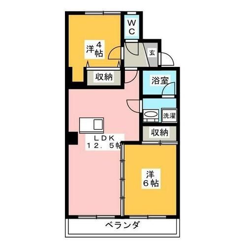 コーポ苗代ⅢB棟の間取り