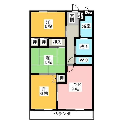 フローラ日の出203の間取り