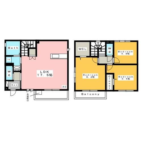 愛知県安城市篠目町4丁目(一戸建)の賃貸物件の間取り
