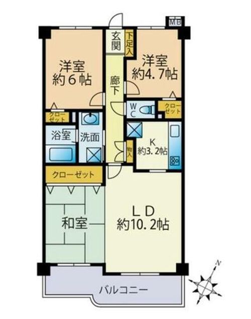 福岡県福岡市東区名島4丁目(マンション)の賃貸物件の間取り
