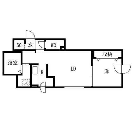 北海道札幌市西区八軒一条東1丁目(マンション)の賃貸物件の間取り
