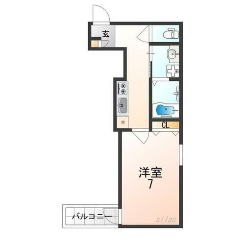 大阪府大阪市西淀川区姫島1丁目(アパート)の賃貸物件の間取り