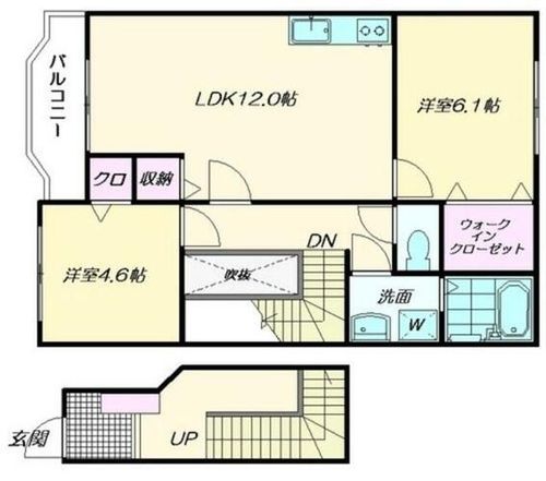福岡県福岡市東区香椎駅東4丁目(アパート)の賃貸物件の間取り