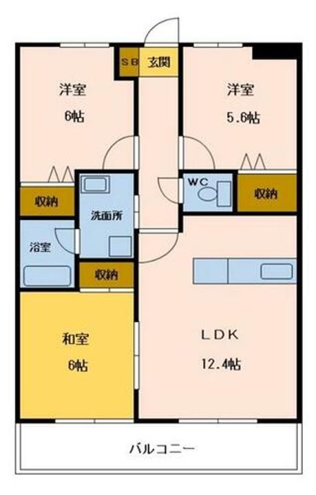 福岡県福岡市東区三苫6丁目(アパート)の賃貸物件の間取り