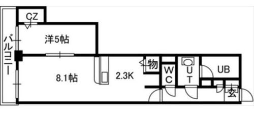 北海道札幌市中央区南九条西1丁目(マンション)の賃貸物件の間取り