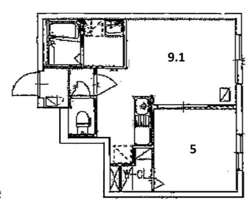 北海道札幌市手稲区手稲本町一条3丁目(マンション)の賃貸物件の間取り