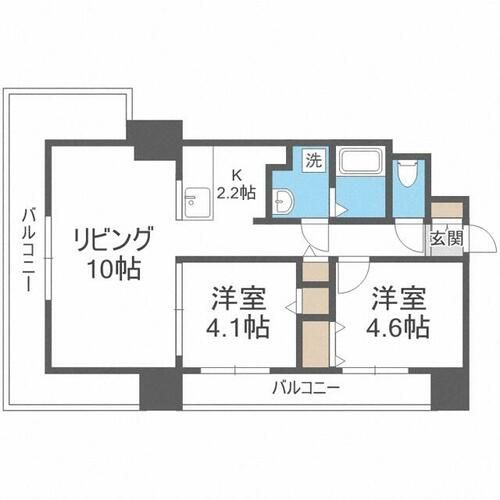 北海道札幌市中央区北五条東2丁目(マンション)の賃貸物件の間取り