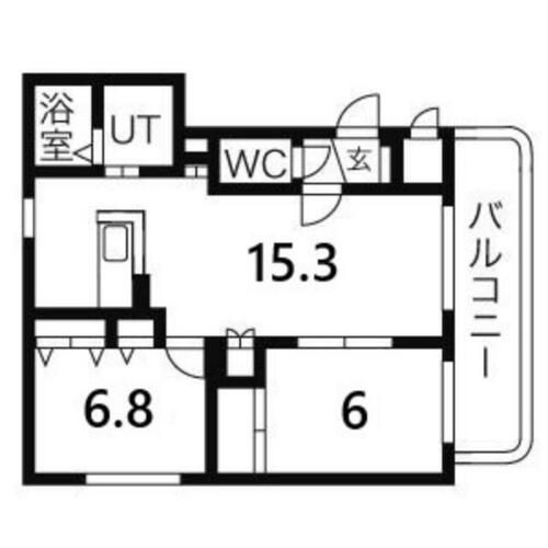 北海道札幌市手稲区新発寒三条1丁目(マンション)の賃貸物件の間取り