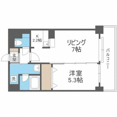 北海道札幌市中央区北三条東2丁目(マンション)の賃貸物件の間取り