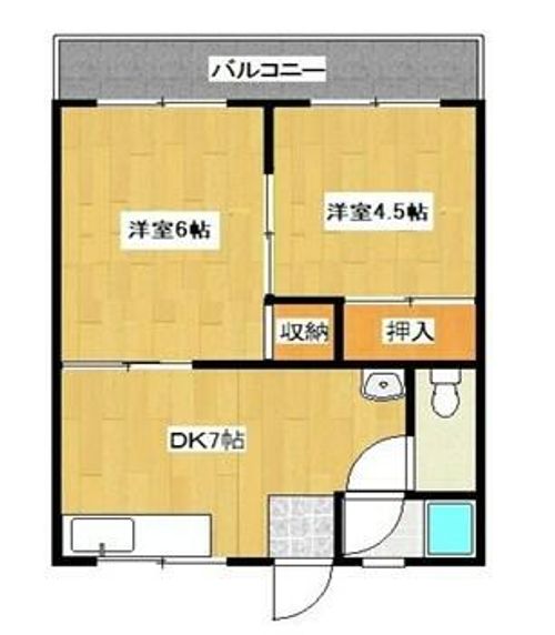 兵庫県姫路市広畑区長町2丁目(アパート)の賃貸物件の間取り