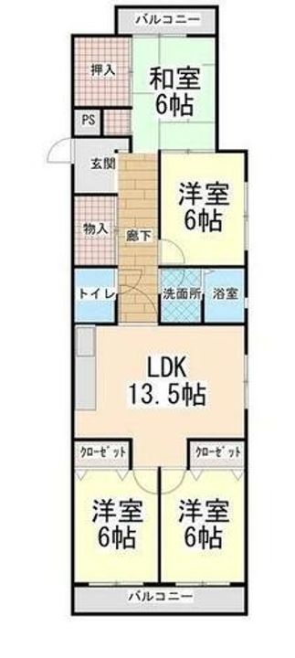 シャトー鹿子の間取り