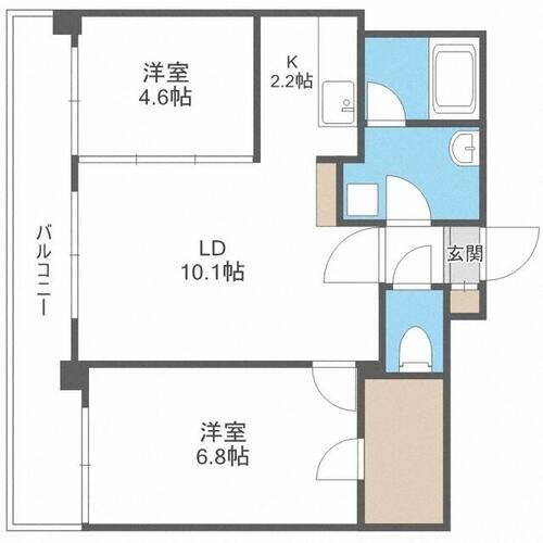 北海道札幌市中央区南四条東2丁目(マンション)の賃貸物件の間取り